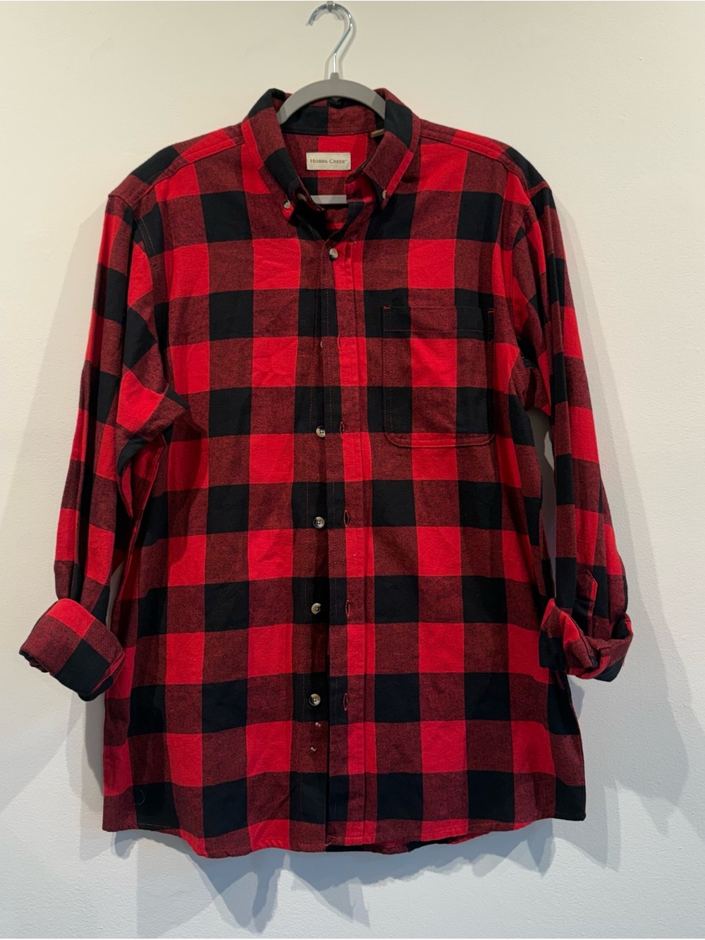 Casual Red & Black Buffalo Plaid Button-Down Shirt